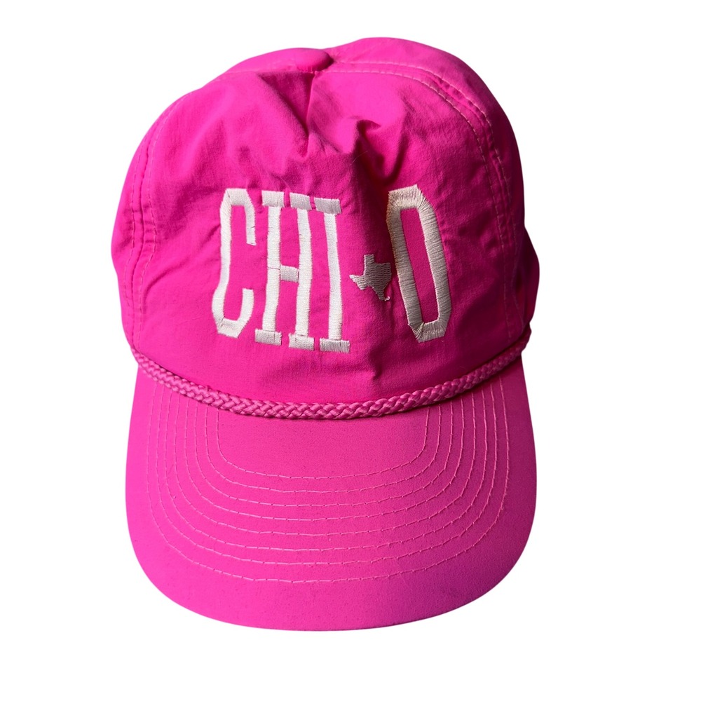Cobra Hat Womens OSFA Hot Pink Chi Omega Texas Snapback Rope Cap NCC